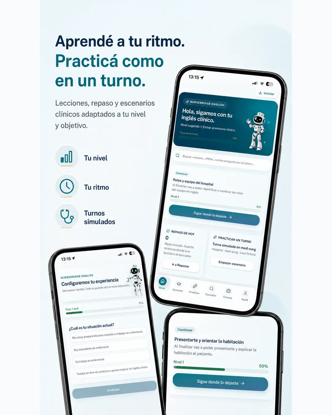 Practica inglés clínico a tu propio ritmo con NurseBridge